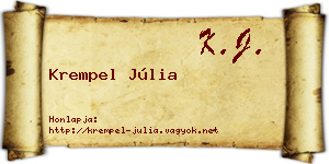 Krempel Júlia névjegykártya